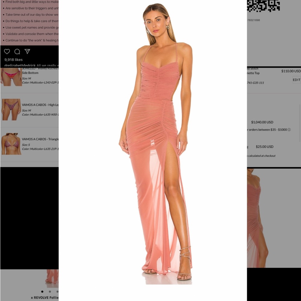 Revolve Michael Costello Follie Gown in Mauve